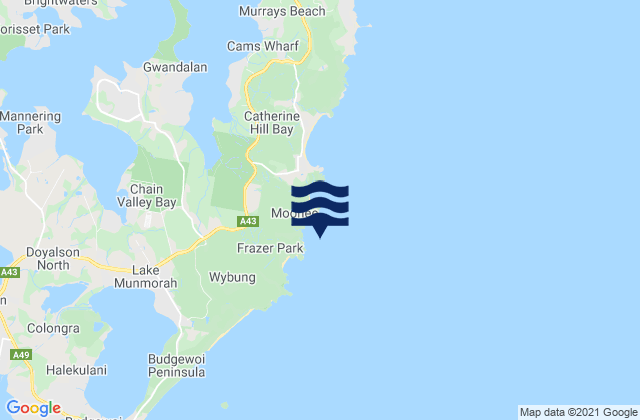 Carte des horaires des marées pour Timber Beach, Australia