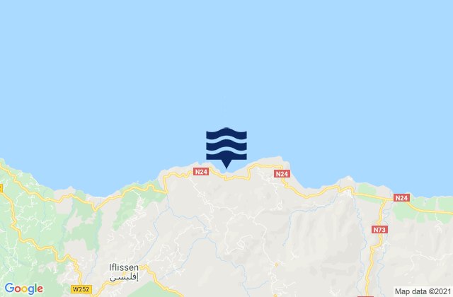 Carte des horaires des marées pour Timizart, Algeria