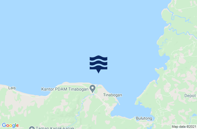 Carte des horaires des marées pour Tinabogan, Indonesia
