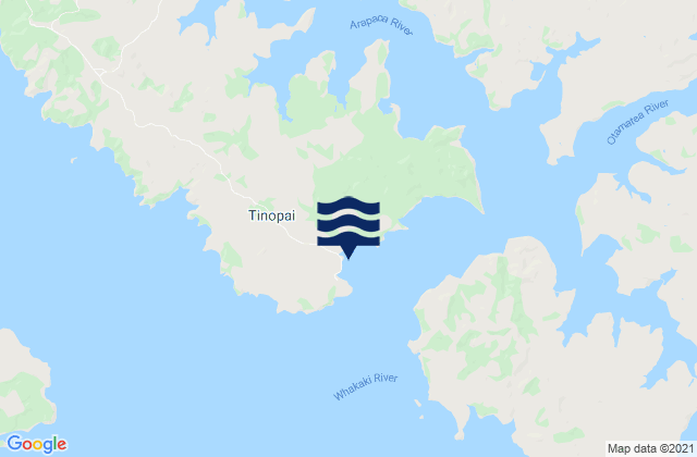Carte des horaires des marées pour Tinopai, New Zealand