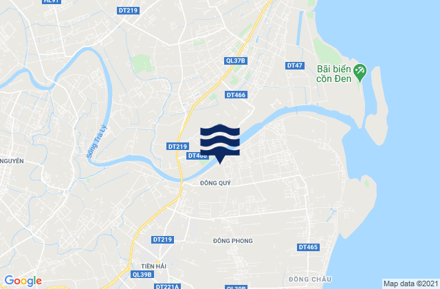 Carte des horaires des marées pour Tiền Hải, Vietnam