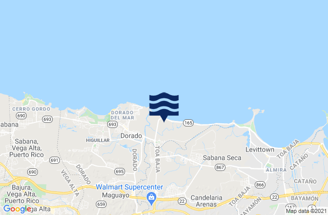 Carte des horaires des marées pour Toa Baja Barrio-Pueblo, Puerto Rico