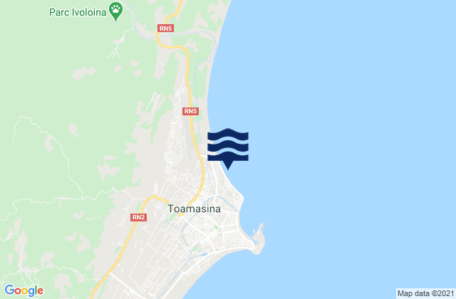 Carte des horaires des marées pour Toamasina I, Madagascar