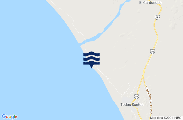 Carte des horaires des marées pour Todos Santos (mainland), Mexico