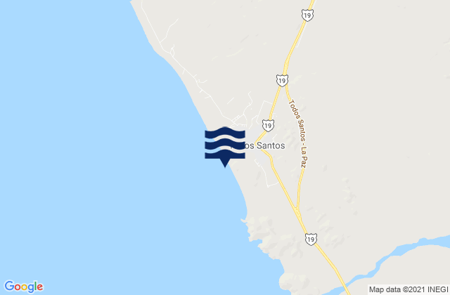 Carte des horaires des marées pour Todos Santos, Mexico