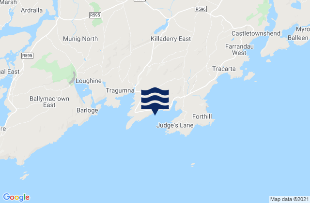 Carte des horaires des marées pour Toe Head Bay, Ireland