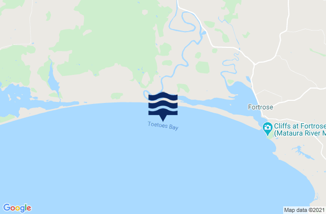 Carte des horaires des marées pour Toetoes Bay, New Zealand