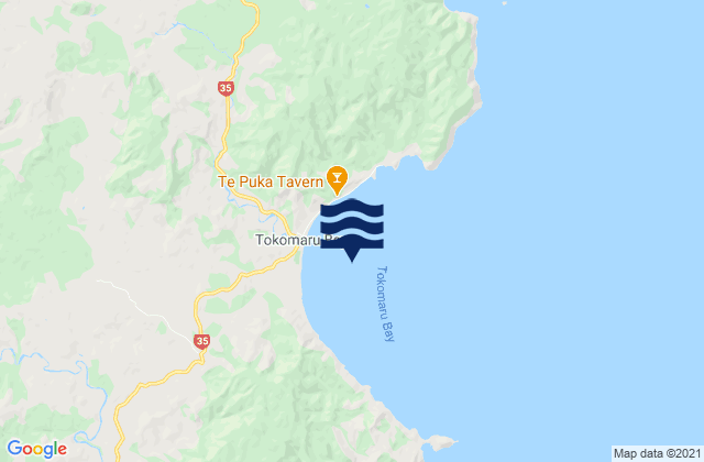 Carte des horaires des marées pour Tokomaru Bay, New Zealand