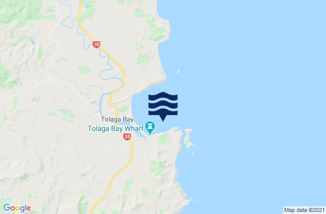 Carte des horaires des marées pour Tolaga Bay (Cooks Cove), New Zealand