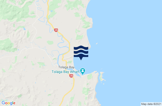 Carte des horaires des marées pour Tolaga Bay, New Zealand
