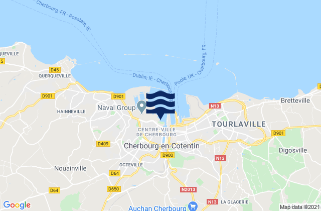 Carte des horaires des marées pour Tollevast, France