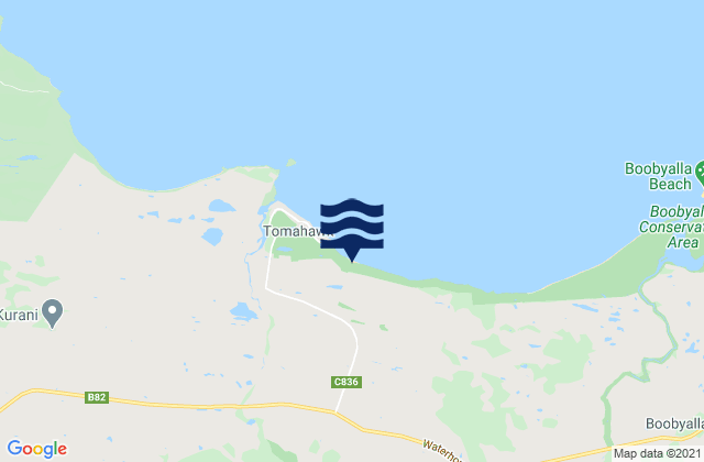 Carte des horaires des marées pour Tomahawk Beach, Australia