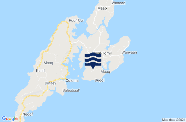 Carte des horaires des marées pour Tomil Municipality, Micronesia