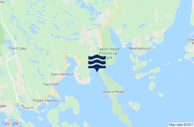 Carte des horaires des marées pour Tomlee Bay, Canada