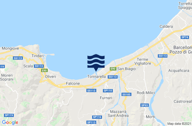 Carte des horaires des marées pour Tonnarella, Italy