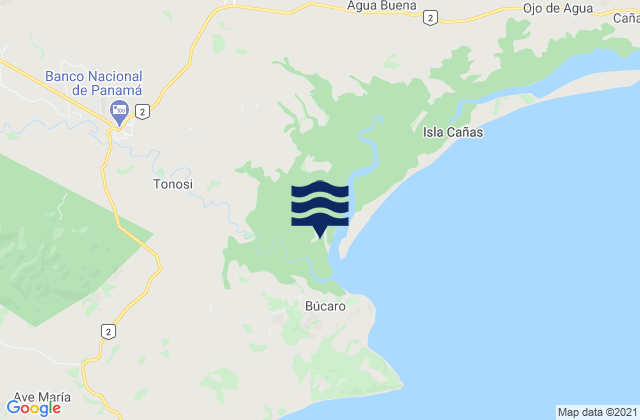 Carte des horaires des marées pour Tonosí, Panama