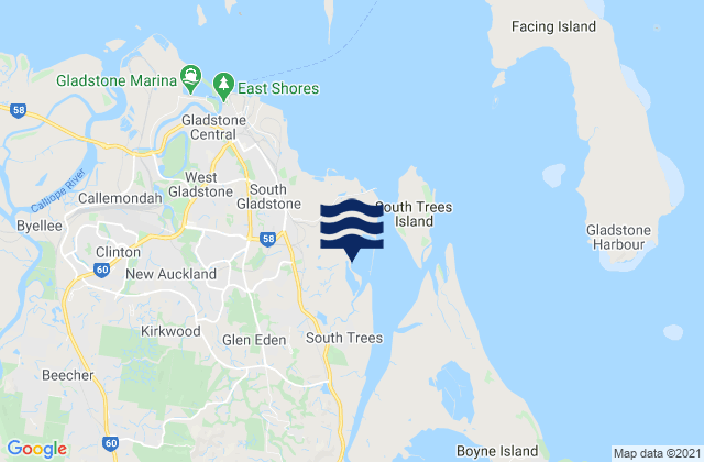 Carte des horaires des marées pour Toolooa, Australia