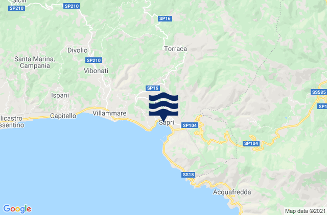 Carte des horaires des marées pour Torraca, Italy