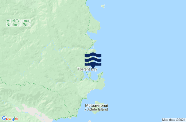 Carte des horaires des marées pour Torrent Bay Abel Tasman, New Zealand