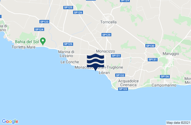 Carte des horaires des marées pour Torricella, Italy