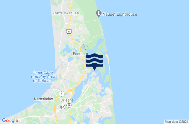 Carte des horaires des marées pour Town Cove Eastham, United States