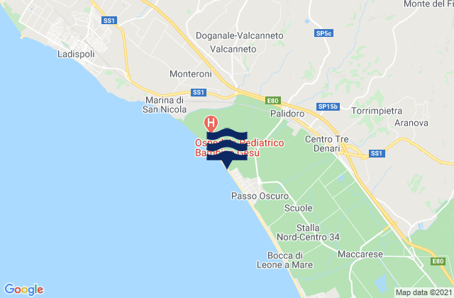 Carte des horaires des marées pour Tragliatella Campitello, Italy