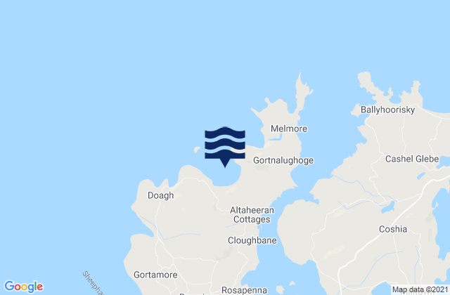 Carte des horaires des marées pour Tranarossan Bay, Ireland
