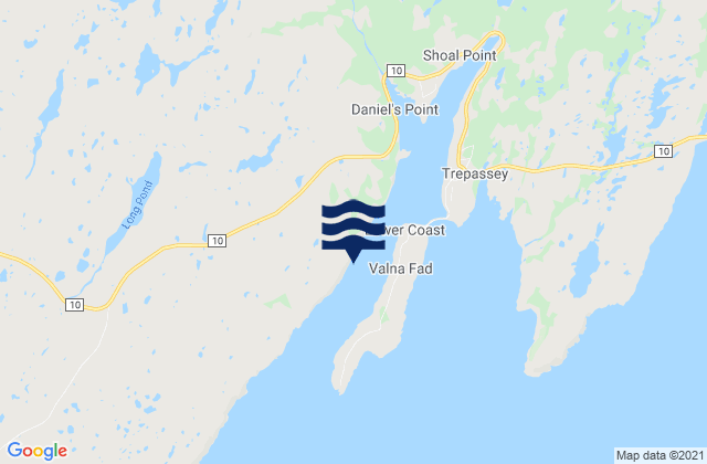 Carte des horaires des marées pour Trepassey Harbour, Canada