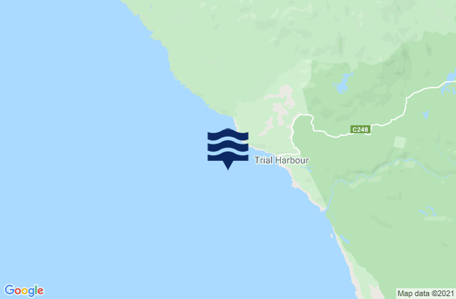 Carte des horaires des marées pour Trial Harbour, Australia