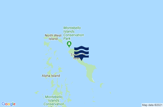 Carte des horaires des marées pour Trimouille Island, Australia