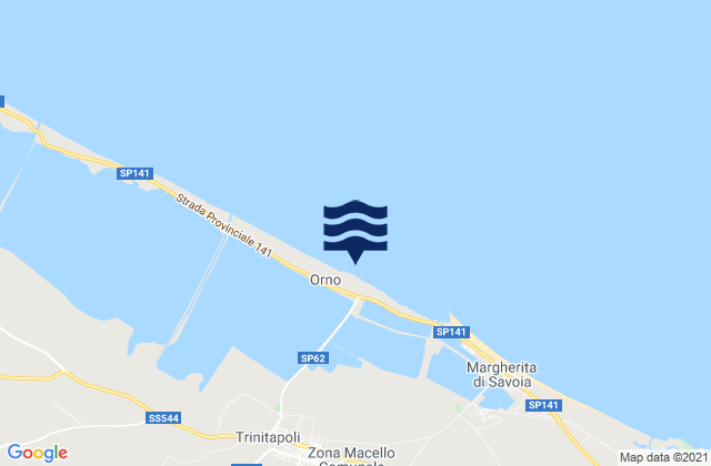 Carte des horaires des marées pour Trinitapoli, Italy