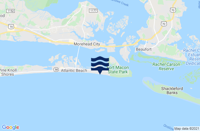 Carte des horaires des marées pour Triple Ess Marina Bogue Sd., United States