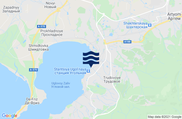 Carte des horaires des marées pour Trudovoye, Russia