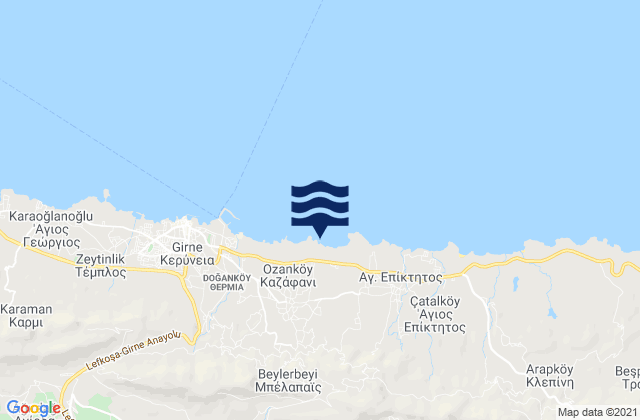 Carte des horaires des marées pour Tráchonas, Cyprus