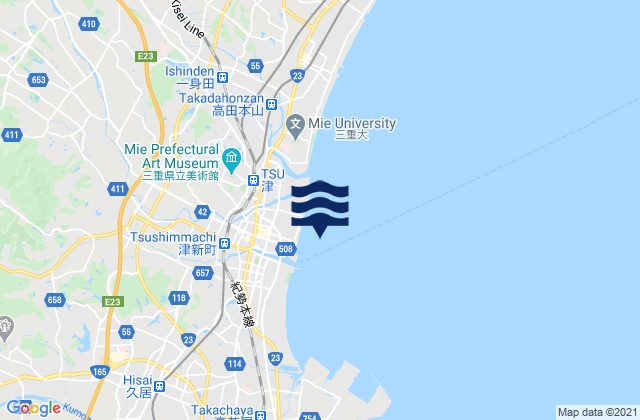 Carte des horaires des marées pour Tsu Ko Iseno Umi, Japan