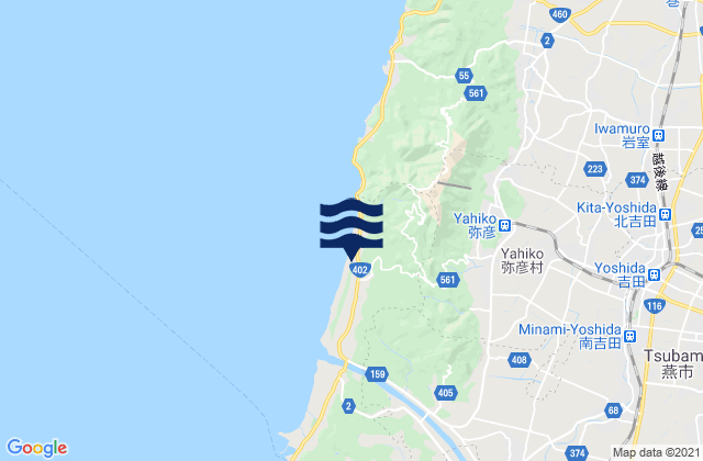Carte des horaires des marées pour Tsubame Shi, Japan