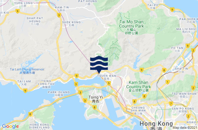 Carte des horaires des marées pour Tsuen Wan District, Hong Kong