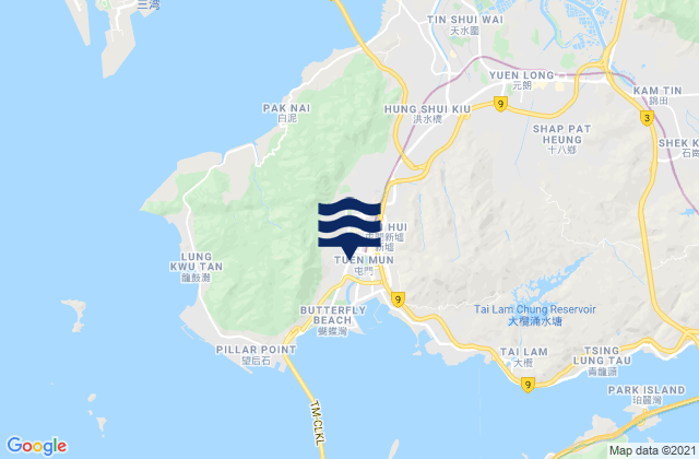 Carte des horaires des marées pour Tuen Mun, Hong Kong