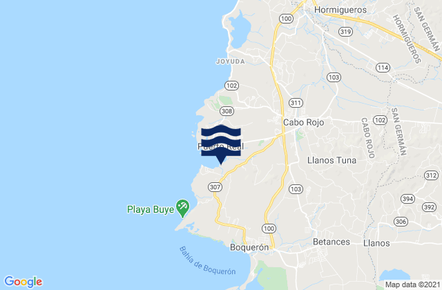 Carte des horaires des marées pour Tuna Barrio, Puerto Rico
