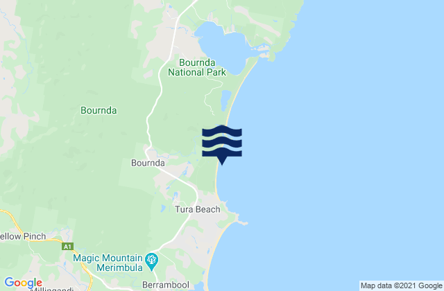 Carte des horaires des marées pour Tura Beach, Australia