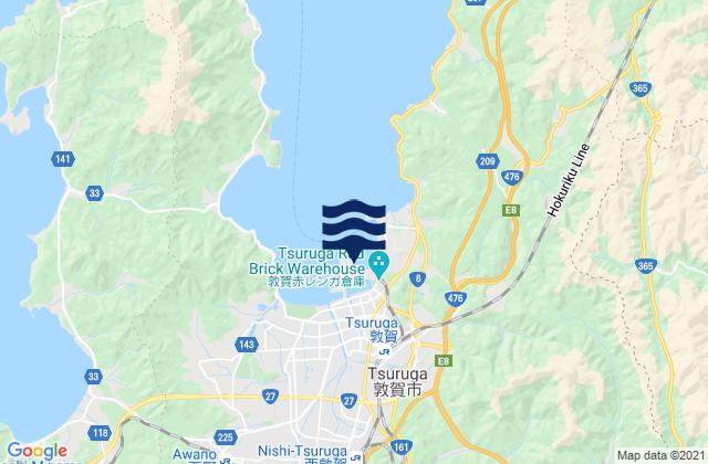 Carte des horaires des marées pour Turuga, Japan