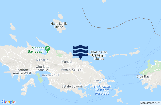 Carte des horaires des marées pour Tutu, U.S. Virgin Islands