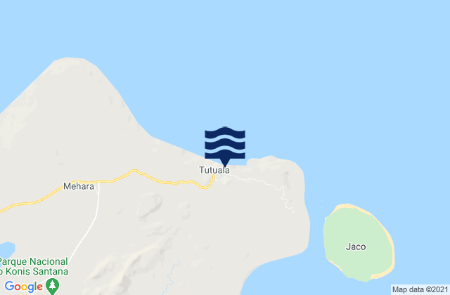 Carte des horaires des marées pour Tutuala, Timor Leste