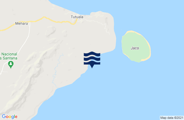 Carte des horaires des marées pour Tutuala, Timor Leste