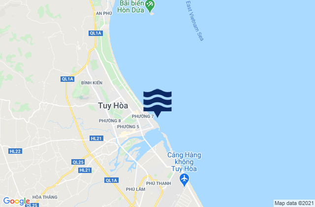 Carte des horaires des marées pour Tuy Hòa, Vietnam
