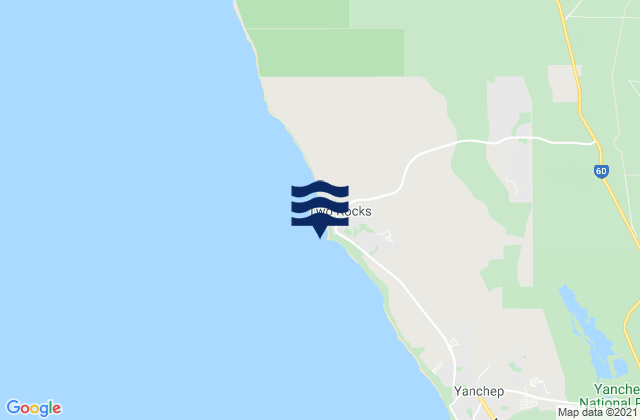 Carte des horaires des marées pour Two Rocks Marina, Australia