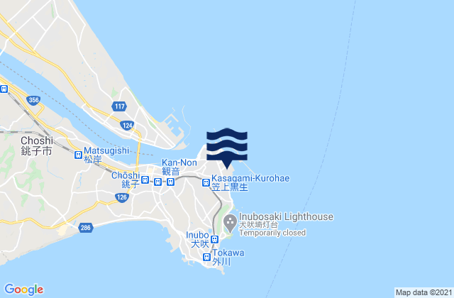 Carte des horaires des marées pour Tyosi-Gyoko, Japan