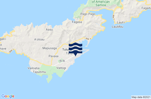 Carte des horaires des marées pour Tāfuna, American Samoa