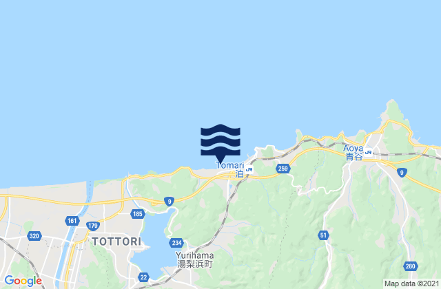 Carte des horaires des marées pour Tōhaku-gun, Japan