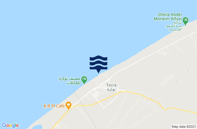 Carte des horaires des marées pour Tūkrah, Libya